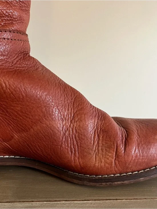 Madewell Tall Leather Equestrian Style Boots in Warm Chestnut - Picture 9 of 11